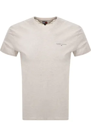 Tommy Hilfiger Linear Logo T Shirt Oat Marl