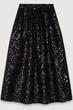 Maje Sequin Maxi Skirt
