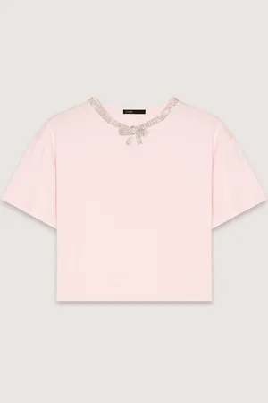 Maje T-Shirt With Jewellery Neck