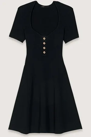 Maje Rib Knit Short Dress