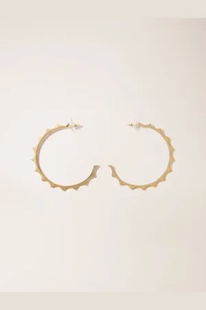 Maje Gold Tapered Metal Hoop Earrings