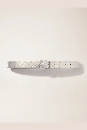 Maje Quilted Metallic Leather Belt