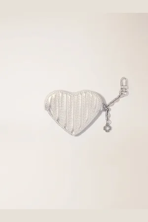 Maje Quilted Metallic Heart Purse