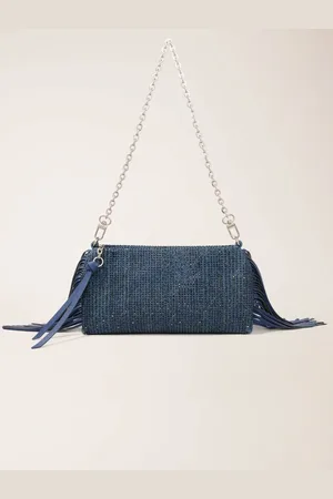 Maje Miss M Pouch Denim Clutch Bag