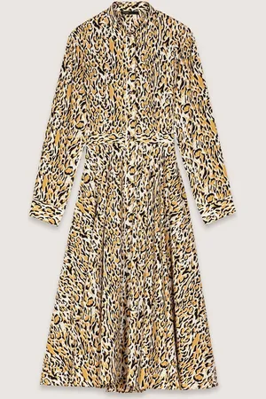 Maje Leopard Print Midi Dress