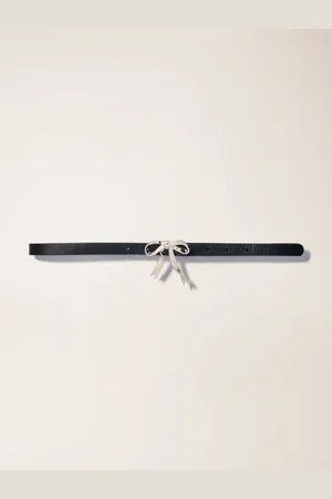 Maje Slim Leather Bow Belt