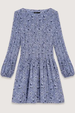 Maje Patterned Pleated Dress