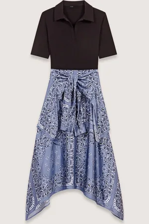 Maje Layered-effect Patterned Dress