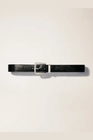 Maje Leather Belt With Square Buckle