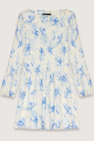 Maje Patterned Pleated Dress