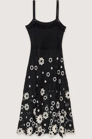 Maje Floral Crochet Maxi Dress