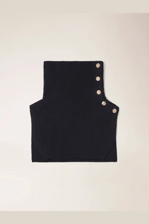 Maje Button-up Wool Mix Collar Wrap