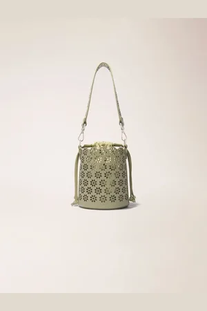 Maje Perforated Leather Bucket Bag