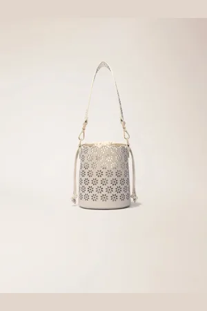 Maje Perforated Leather Bucket Bag