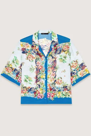 Maje Patterned Cropped Shirt