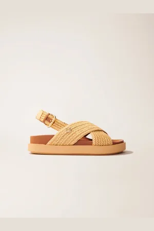 Maje Raffia-effect Flat Sandals