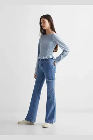 Flared cargo trousers - Teenage girl