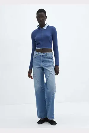 Straight jeans with forward seams - Woman