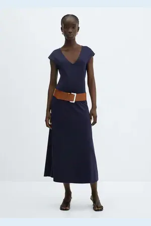 Short dress with ruched hem - Woman