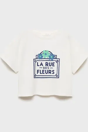 MANGO Printed cropped t-shirt