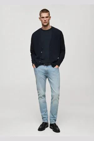 MANGO Jan slim-fit jeans with frayed effect