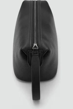 MANGO Contrast-strap pebbled cosmetic bag