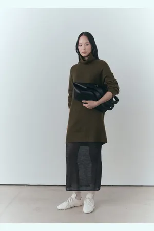 MANGO Short knitted turtleneck dress