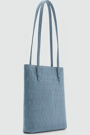 MANGO Die-cut leather shoulder bag