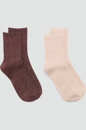 MANGO Pack of 2 ribbed lurex socks