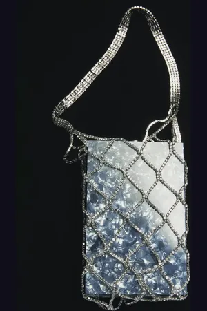 MANGO Crystal mesh handbag