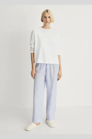 MANGO Seersucker striped two-piece pyjamas