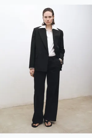 MANGO Wideleg pleated jeans