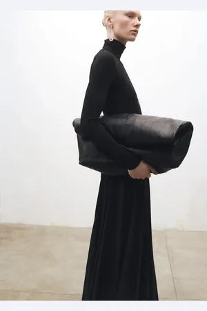 MANGO Patchwork leather shopper bag
