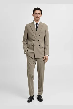 MANGO Monaco double-breasted slim-fit suit jacket
