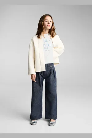 MANGO Ruffled printed t-shirt