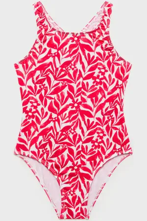MANGO Cross-back printed swimsuit