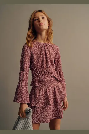 MANGO Printed skirt with ruffles