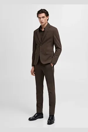 MANGO Stretch fabric super slim-fit suit trousers