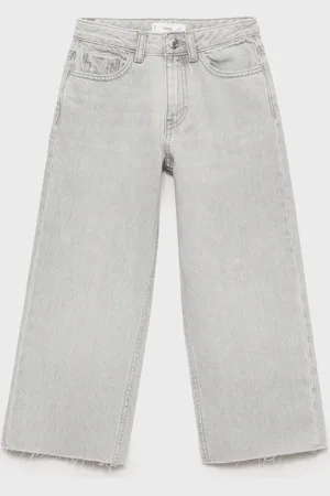 MANGO Frayed hem culotte jeans