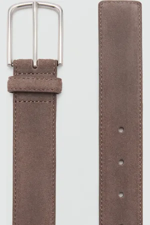 MANGO Suede leather belt