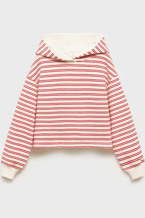 MANGO Striped hooded sweatshirt
