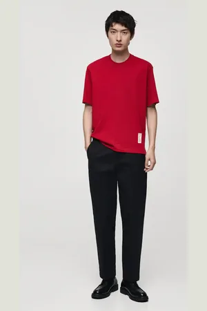 MANGO 100% cotton t-shirt with printed text