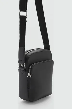 MANGO Patent leather-effect shoulder bag