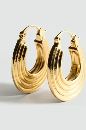 MANGO Embossed hoop earrings