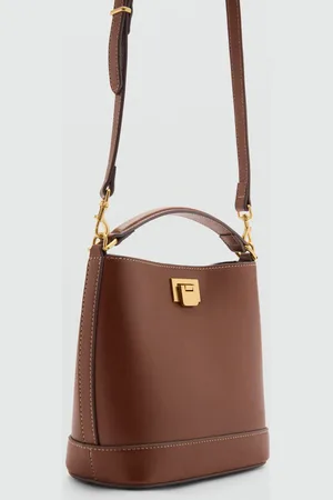 MANGO Mini shopper bag with metallic detail
