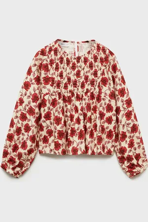 MANGO Floral-print cotton blouse