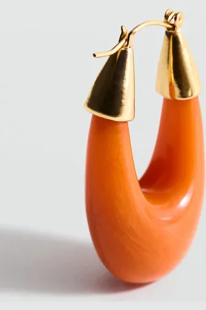 MANGO Oval hoop earrings