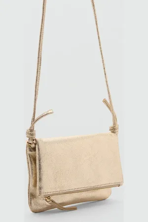 MANGO Leather metallic bag