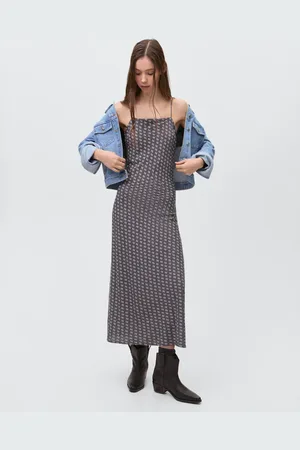 MANGO Long printed dress