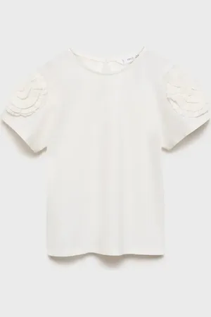 MANGO Embossed detail printed t-shirt